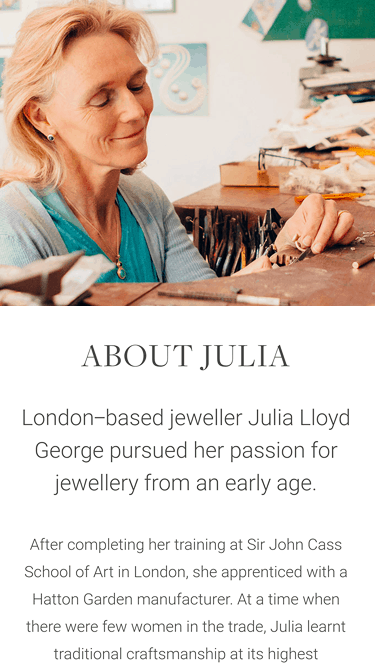 Julia Lloyd George Mobile Website Design