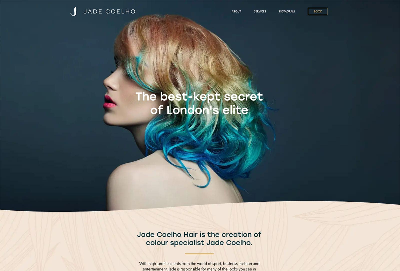 Jade Coelho Hair Website in Elementor