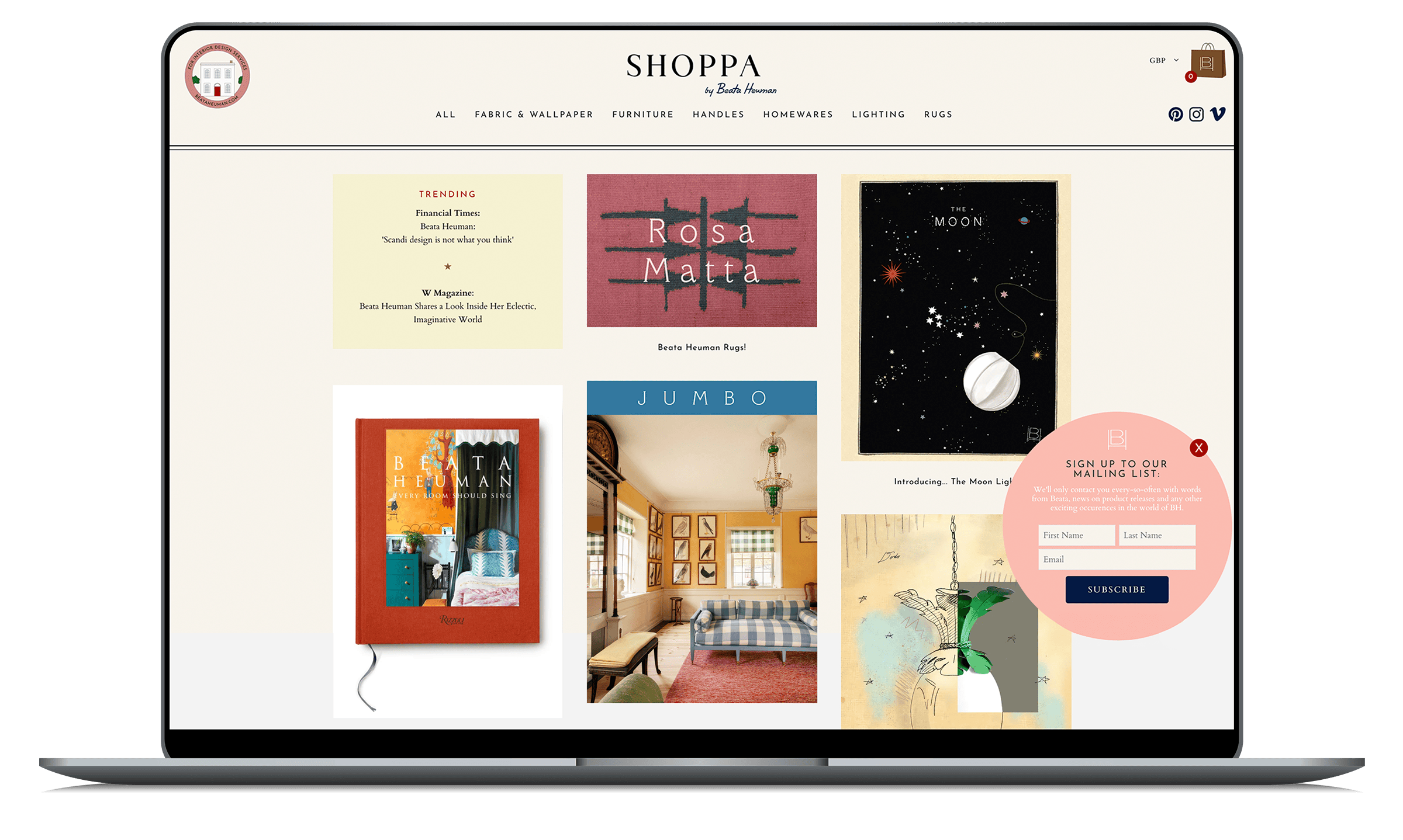 Shoppa Shopify Beata Heuman Website