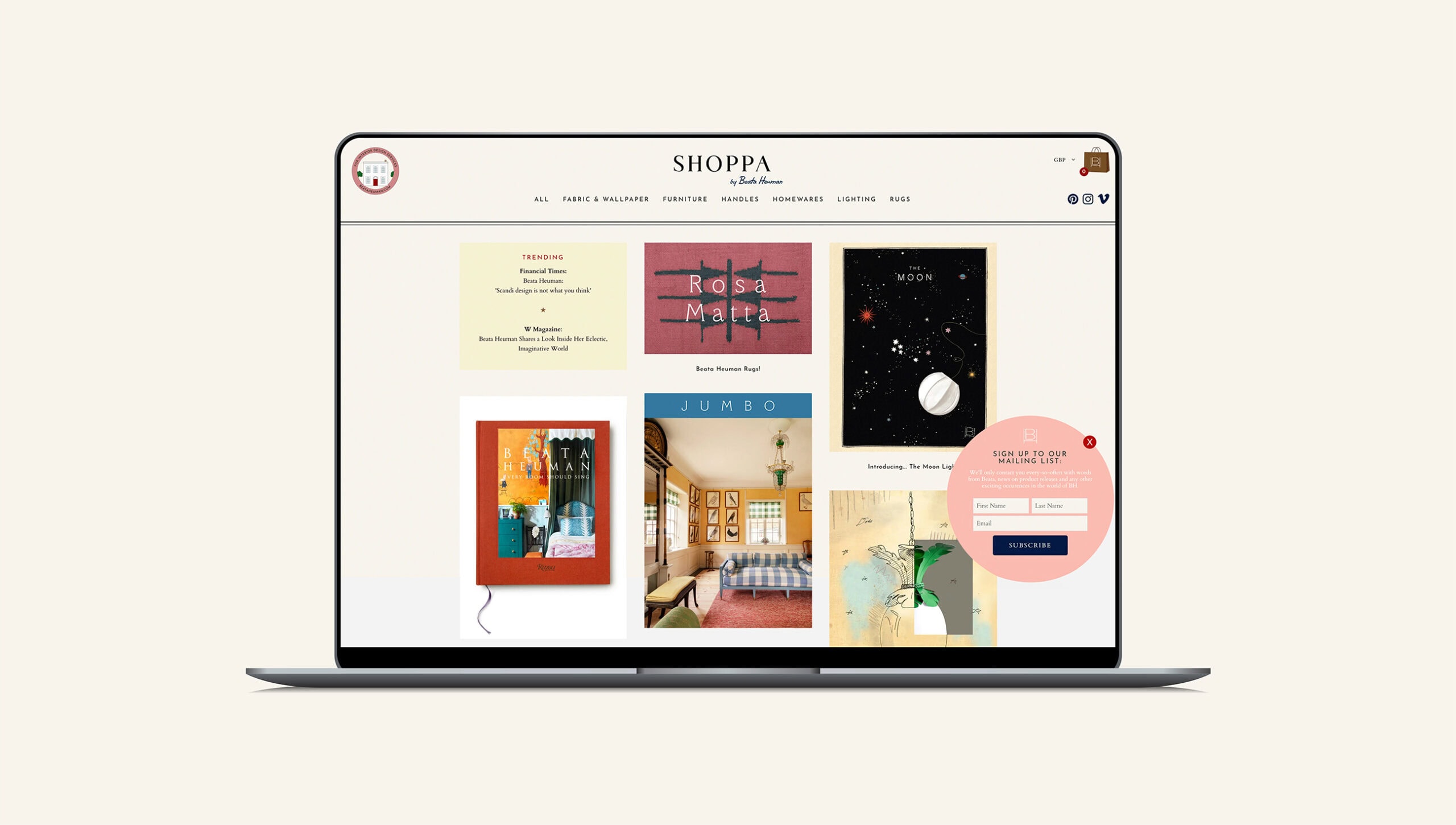 Shoppa Development Beata Heuman Website