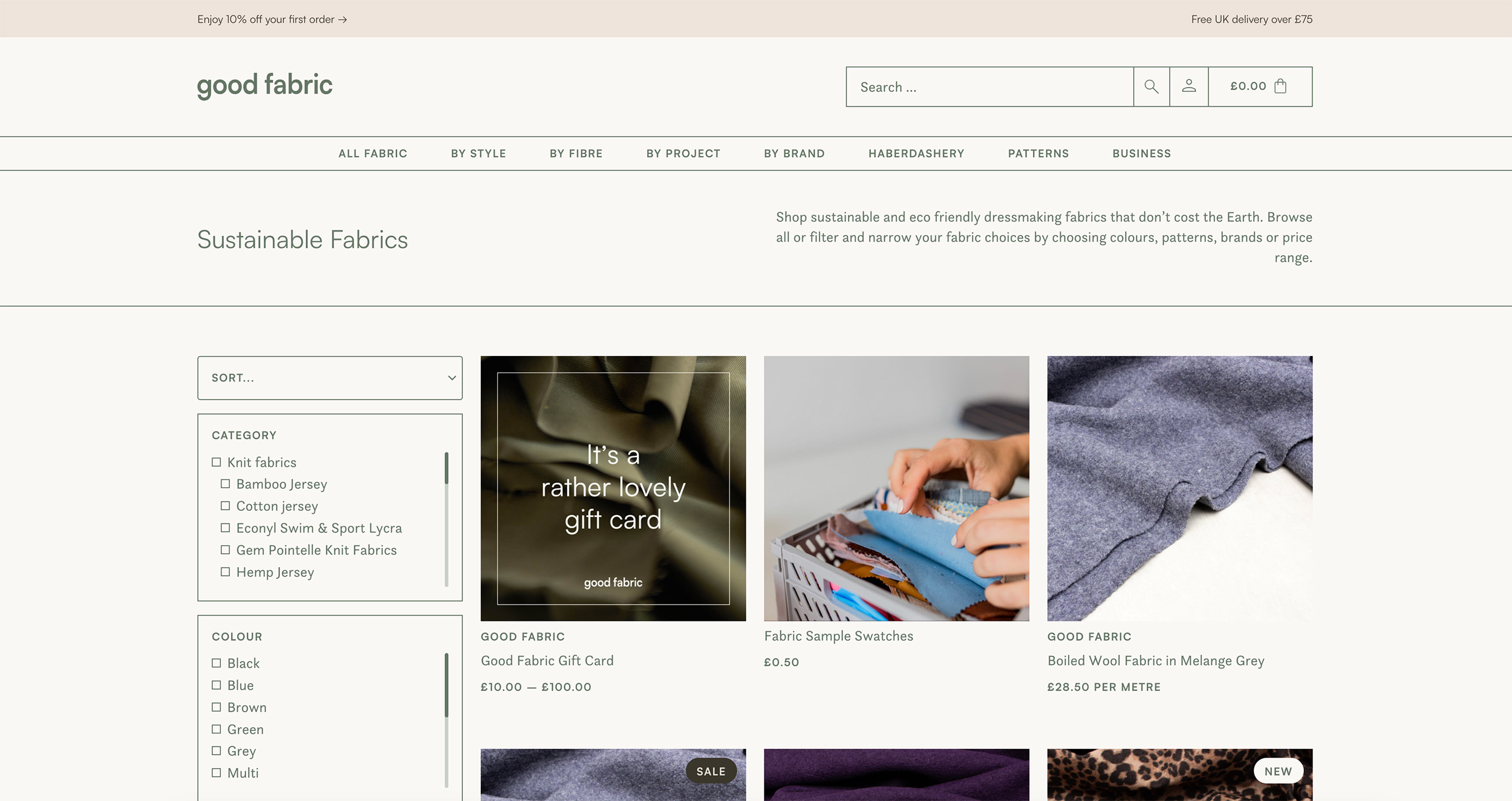 Good Fabric Elementor Website