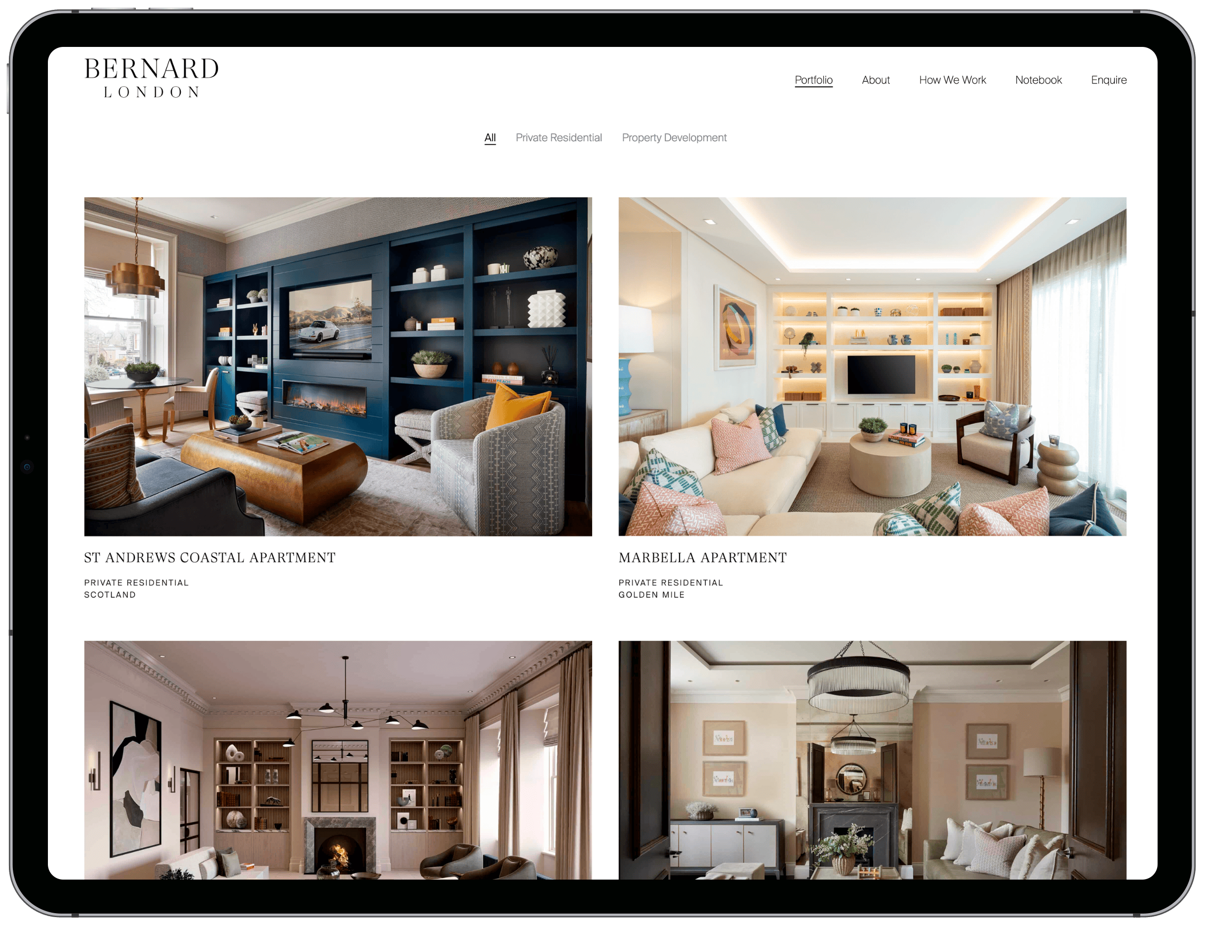 Bernard Interiors Website Design